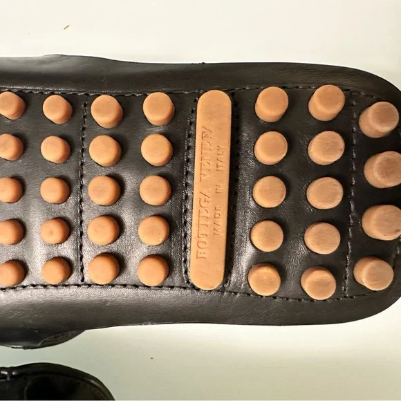 Bottega Veneta Black Intrecciato Leather Mens Slides Size 43 - Picture 5 of 9